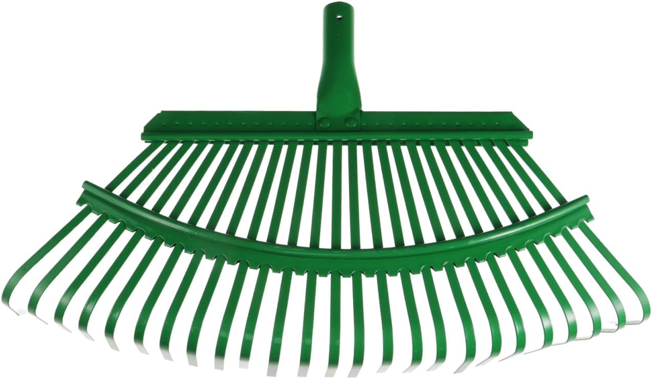 SUPVOX 25 Tine Heavy Duty Steel Leaf Rake for Lawn and Garden, Detachable Head for Easy Storage, Comfortable Grip for Leaves, Grass, and Debris Cleaning