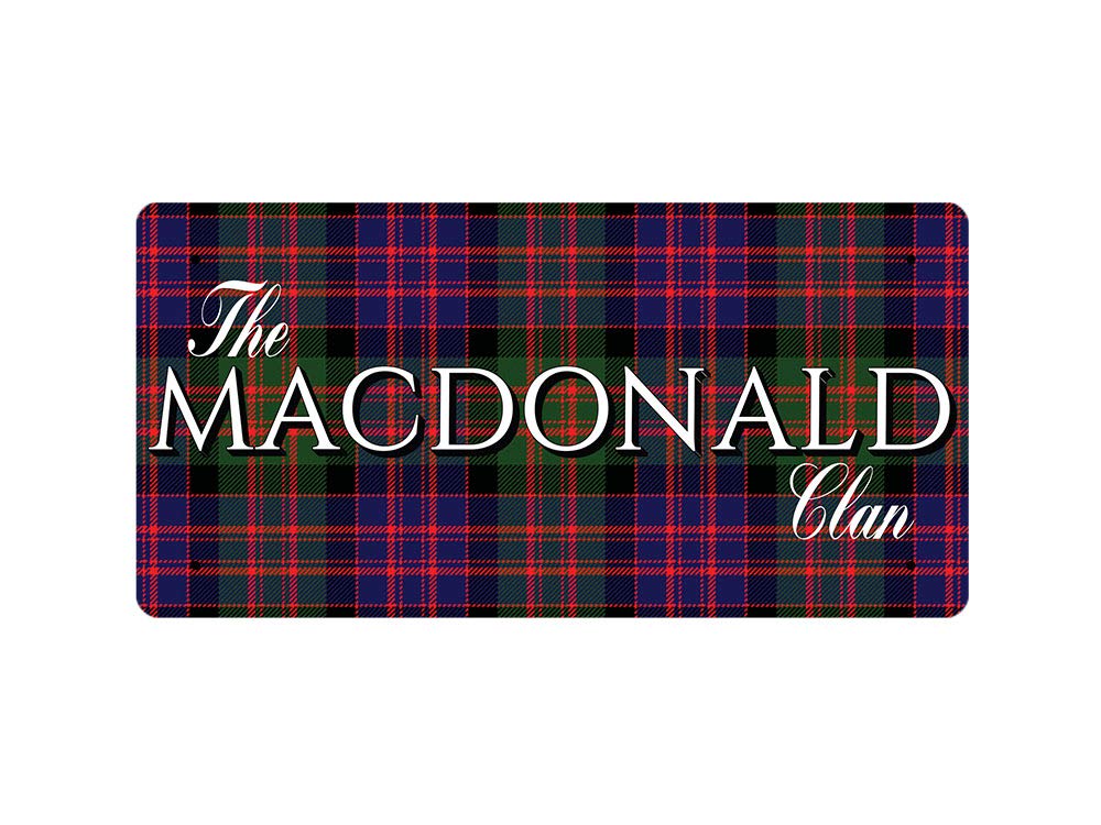 McMug - The Macdonald Clan (Macdonald Modern Tartan) - Metal Sign, Decorative Sign, 200mm x 100mm