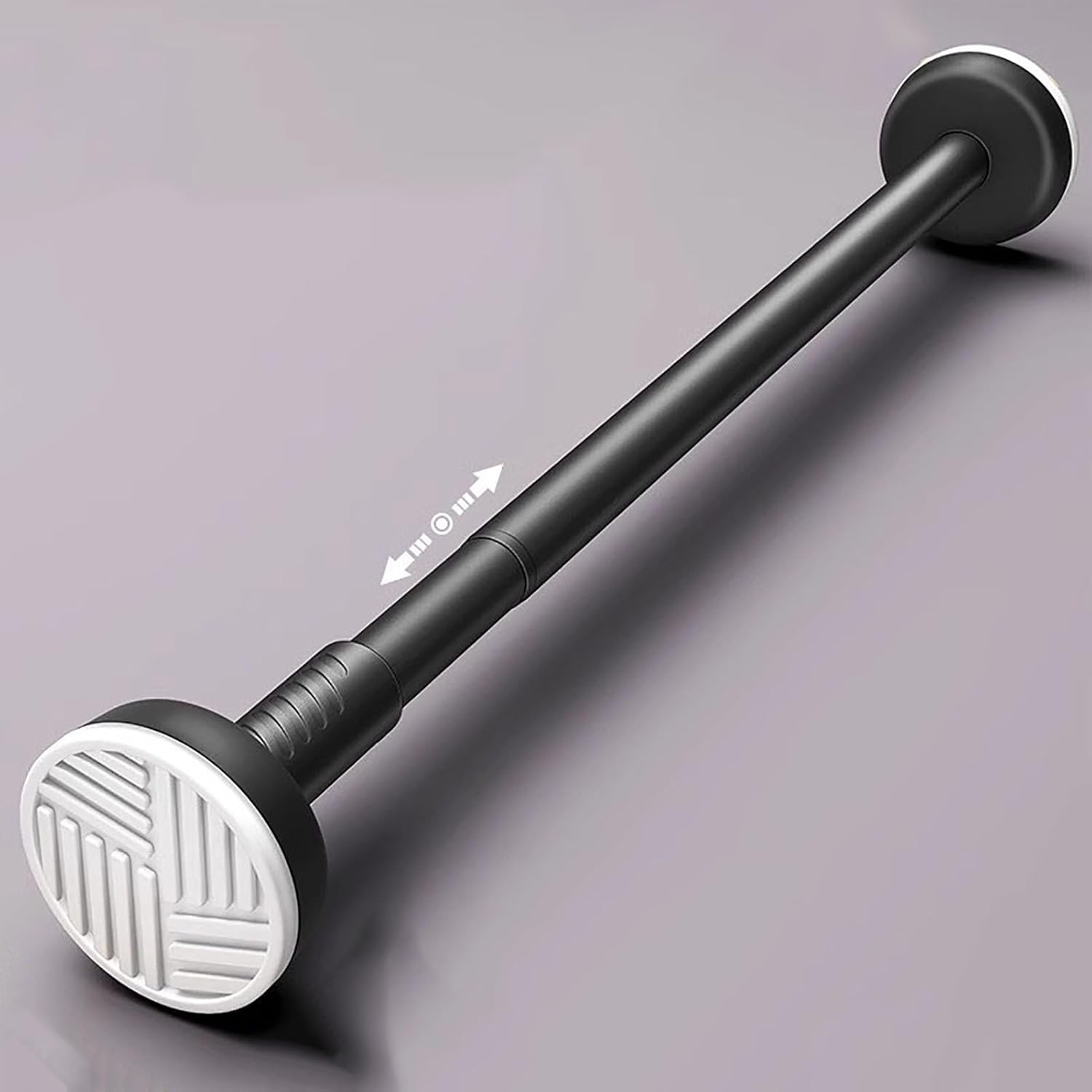 No Nails Closet Rod Can Retractable, Hanging Clothes Stainless Steels Bracket Extra Long, Space Saving Organization Pole for Renter Friendly(Black,30-50cm(11 3/4-19 3/4"))