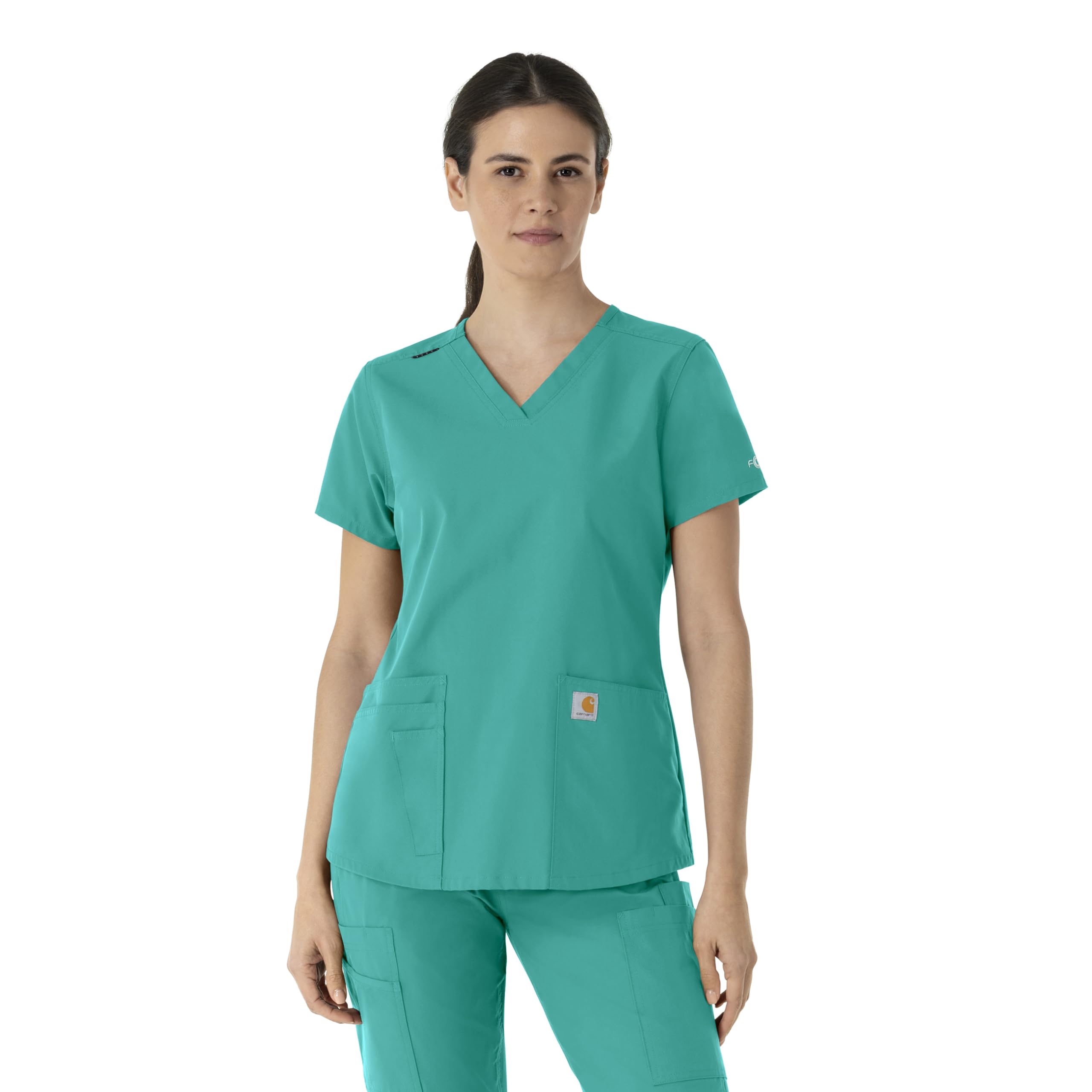 Carhartt Scrubs for Women, Force Essentials, V-Neck Tops with 5 Pockets