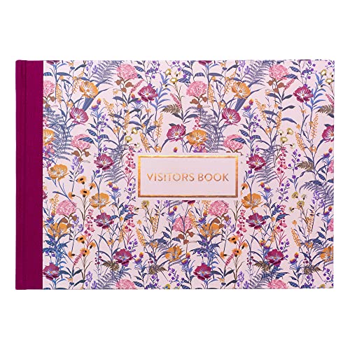 Pukka Pad Bloom A4 Visitors Book 96 Pages with 768 Entry Spaces Includes Record Date Name Address and Comment Fields 120 GSM Paper Cream