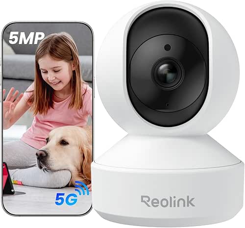 Reolink 3K 5MP Caméra Surveillance WiFi Intérieure 360° PT, Suivi