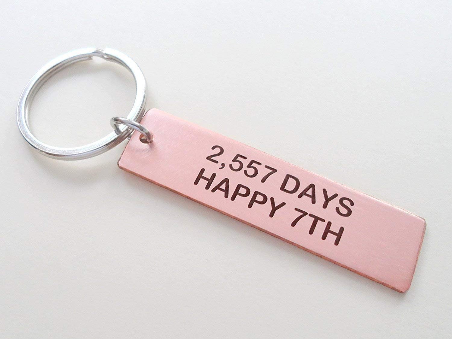 Custom Engraved Copper Keychain, Anniversary Gift Keychain, Personalized Engraved Keychain - Image 5