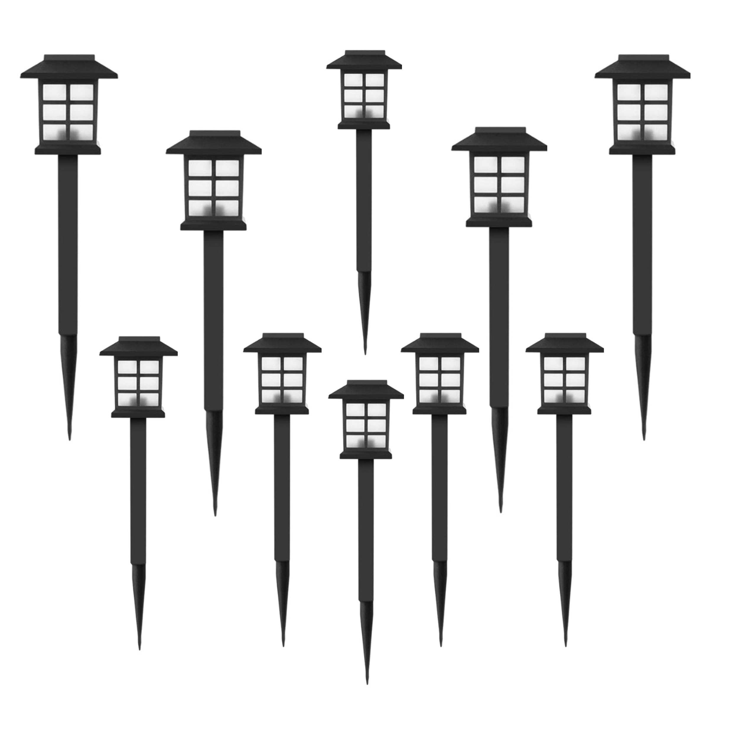 Drumstone (𝗦𝗽𝗲𝗰𝗶𝗮𝗹 𝟭𝟬 𝗬𝗲𝗮𝗿𝘀 𝗪𝗮𝗿𝗿𝗮𝗻𝘁𝘆 10-Pack Solar Garden Pathway Lights – Waterproof, Auto-Charging, 8-10 Hours Runtime, No Wiring Needed, Elegant Landscape Lights-image-22