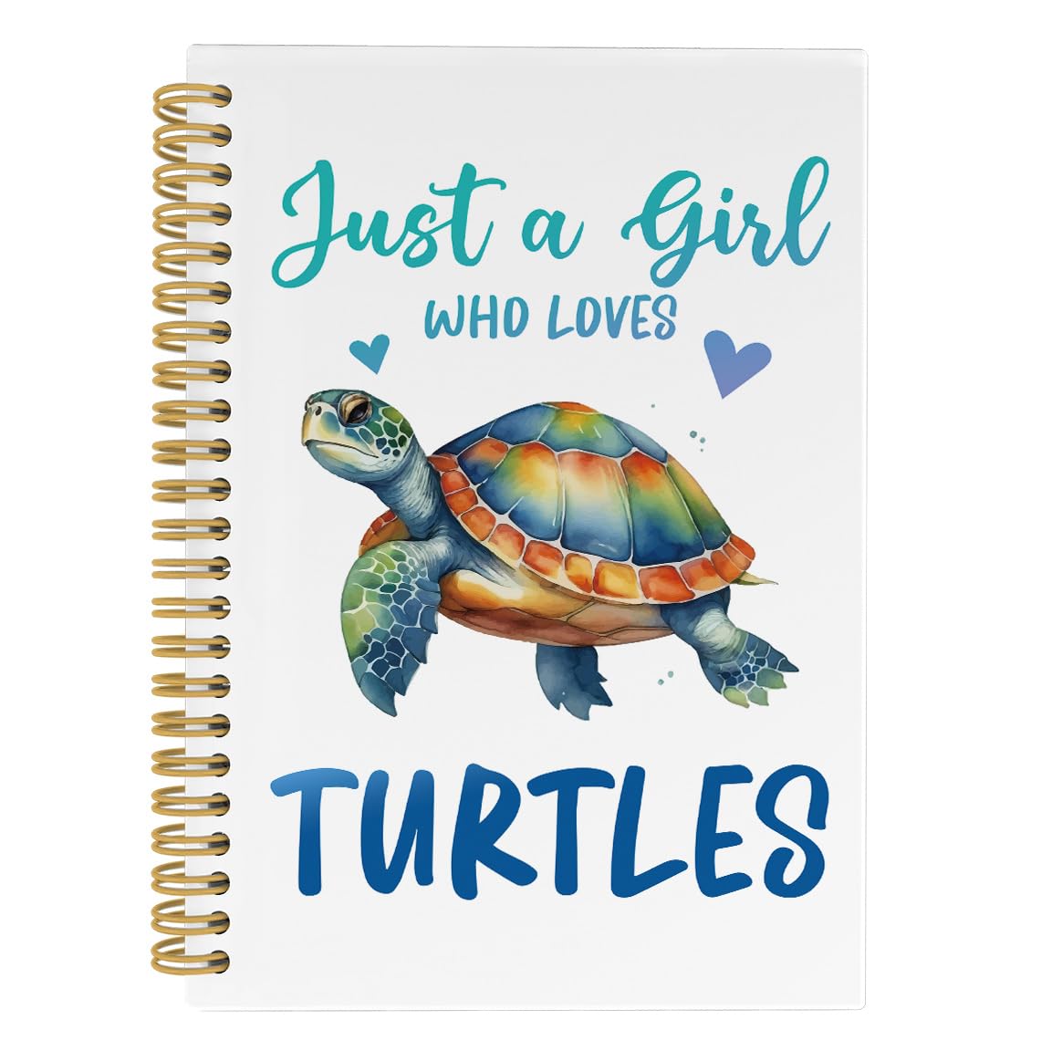 ANIANG Turtle Gifts for Turtle Lovers Women Kids, Just a Girl Who Loves Turtles Spiral Notebook, Sea Turtle Themed Gifts 5.5"x8.3" 164pages Lined Notebooks College Ruled for Office School Supplies