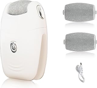 جهاز إزالة الجلد الميت للقدمين كهربائي قابل لإعادة الشحن – مبرد باديكير للجلد الميت وتشققات الكعب القاسية مع 3 رؤوس سنفرة دوارة، حجر قدم كهربائي – جهاز إزالة الجلد الميت وتشقق الكعب كهربائي قابل للشحن