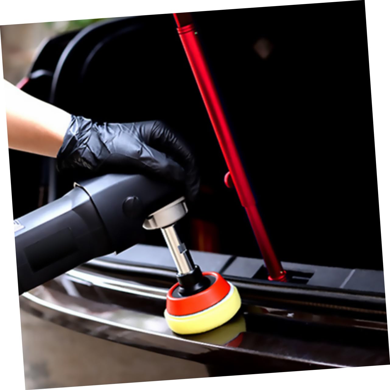 CALLARON Tige de Support Télescopique Large Gamme D'utilisation en Acier Inoxydable Rouge Accessoire Auto Rétractable pour Polissage Voiture pour Coffre et Porte