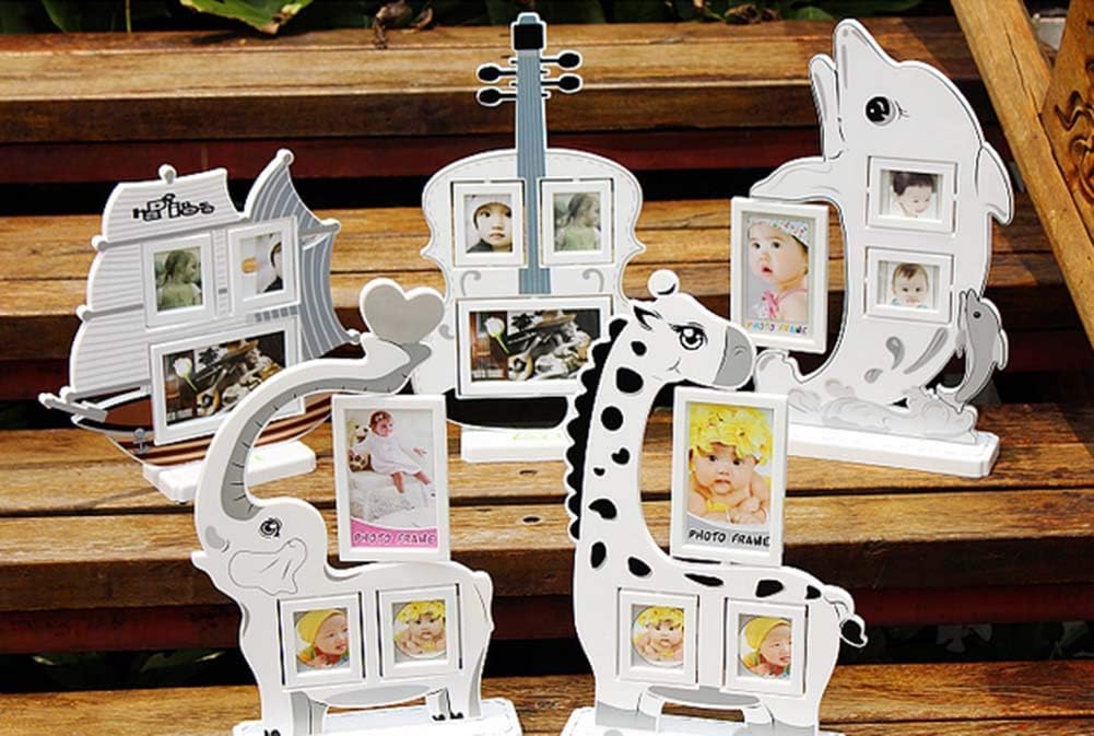 家族、子供および寝室のための5インチ+ 3インチのかわいいキリンの写真フレームの卓上の映像の表示