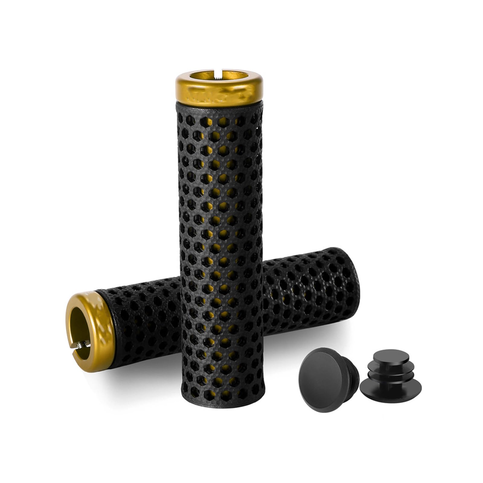 2Pcs Biciclette Manubrio End Grip Morbido Hollow Bici Manopole Copertura Antiscivolo Ciclismo Manicotti Biciclette End