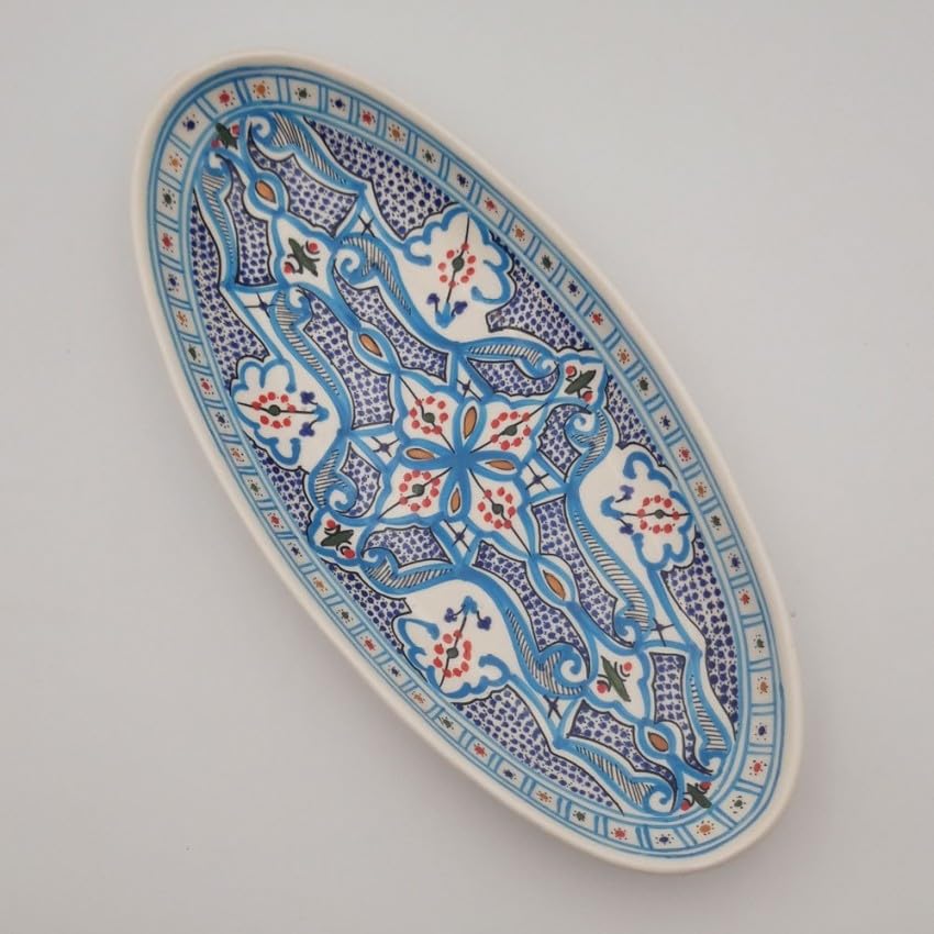 Plat ovale Marocain turquoise - L 53 cm