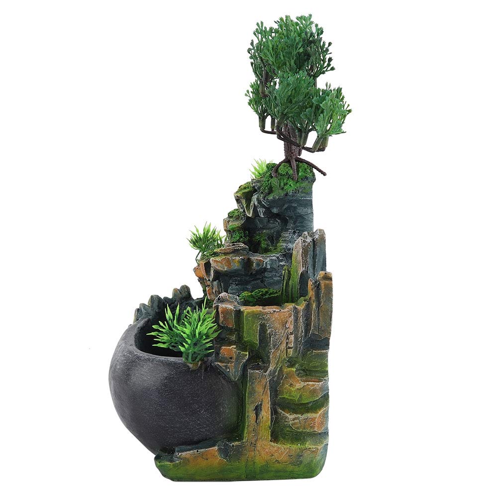 Mini Fontaine De Bureau Zen En Pierre - Cascade D'Intérieur Avec Système D'Eau Silencieux | Décoration Relaxante 15x10cm - 5