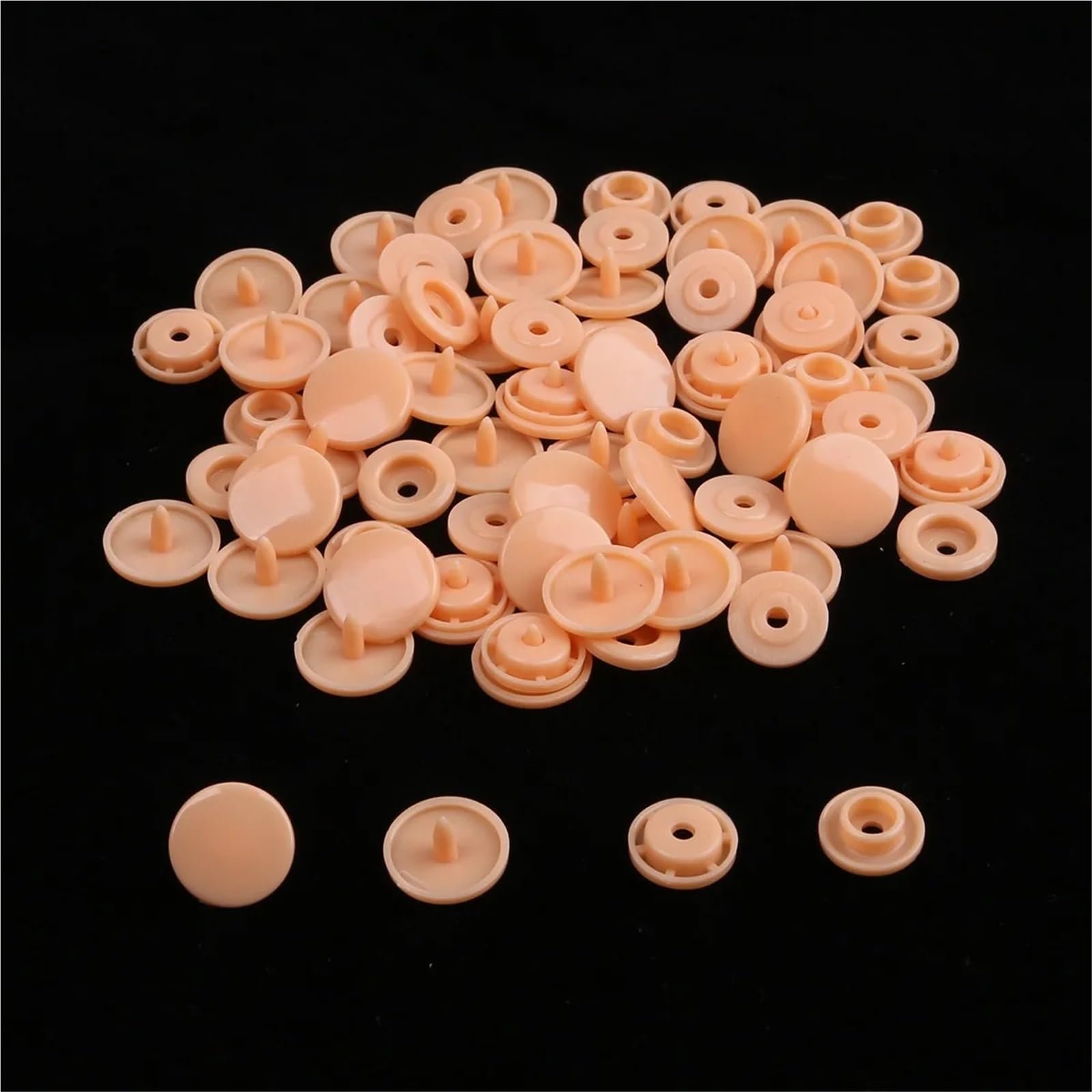 T5 Plastic Snap Buttons 400 Sets Poppers Nylon Kit for Baby Dolls Clothes Sewing Accessories(Nude)