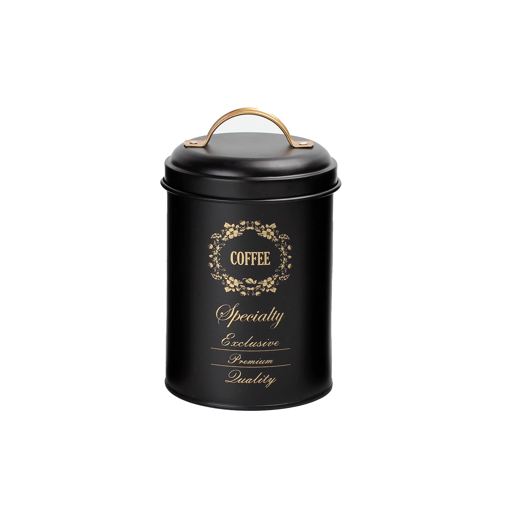 Cuisine ArtCoffee Canister with Golden Logo, Black