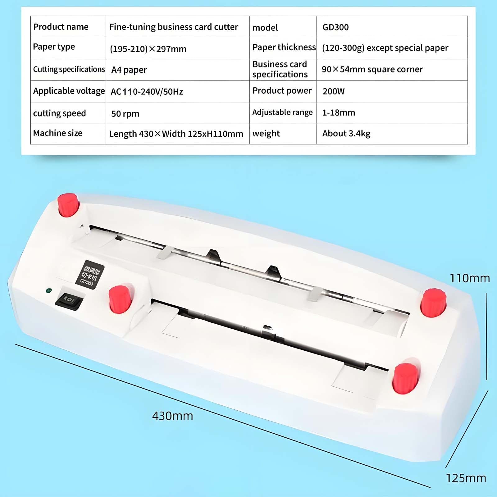 Cortadora eléctrica de tarjetas de visita de alta velocidad, guillotina de papel con alimentación automática para tarjetas de 90x54 mm, corta hojas A4 a tamaño estándar en minutos, cortadora industr
