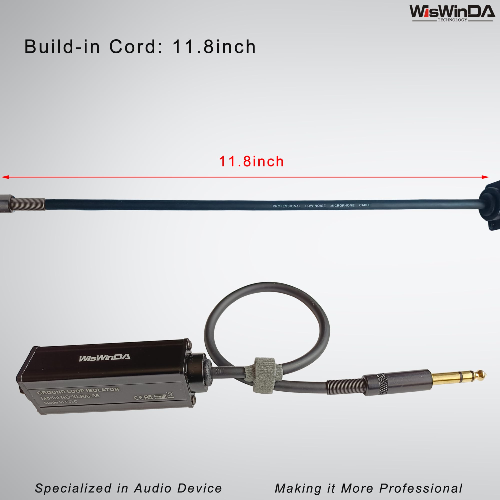 Pro TRS/TS-1S - Micrófono eliminador de zumbido multiusos de 6.35 1/4 pulgadas y reproductor de audio, aislamiento de ruido de bucle de tierra, filtro de ruido de versión estéreo de alta