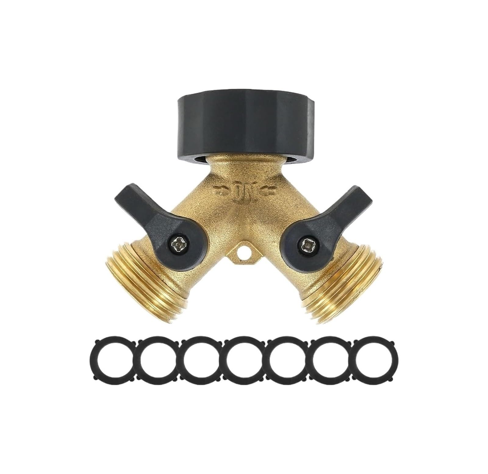 Divisor de manguera para grifo, Divisor de manguera doble latón en forma Y 2 vías, 1/2 piezas, adaptador espiga rosca 3/4 pulgadas for agua