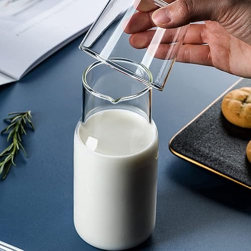 Miniatura 2 de Juego de jarras de agua de cabecera con vaso para mesita de noche de dormitorio, botella de enjuague bucal de vidrio para baño, jarra de agua de