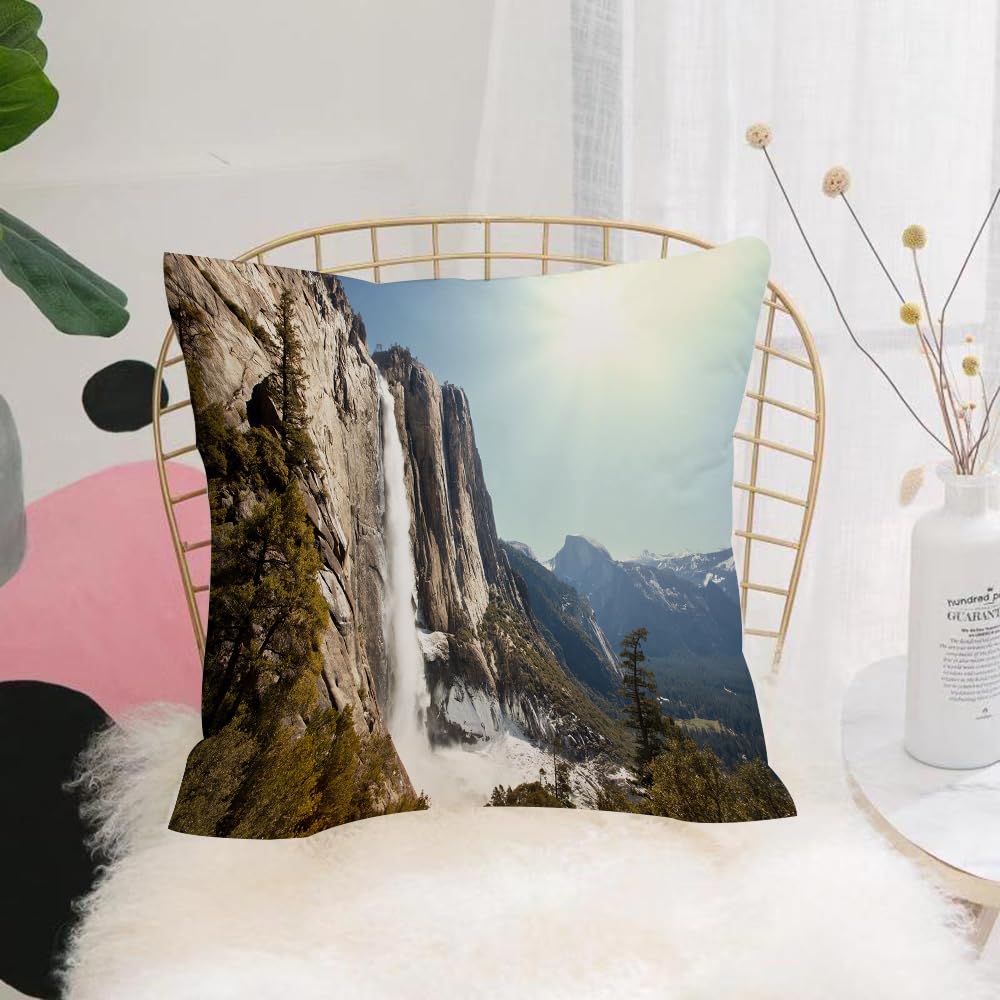 HYOSXW Cushion Cover,Throw Pillow Case Home Decorative for Living Room Bedroom Sofa Chair 16X16 Inch,Huai Mae Khamin Waterfall is the main attraction of the Sri Nakarin Dam Nationa,Pillowcase 40X40cm