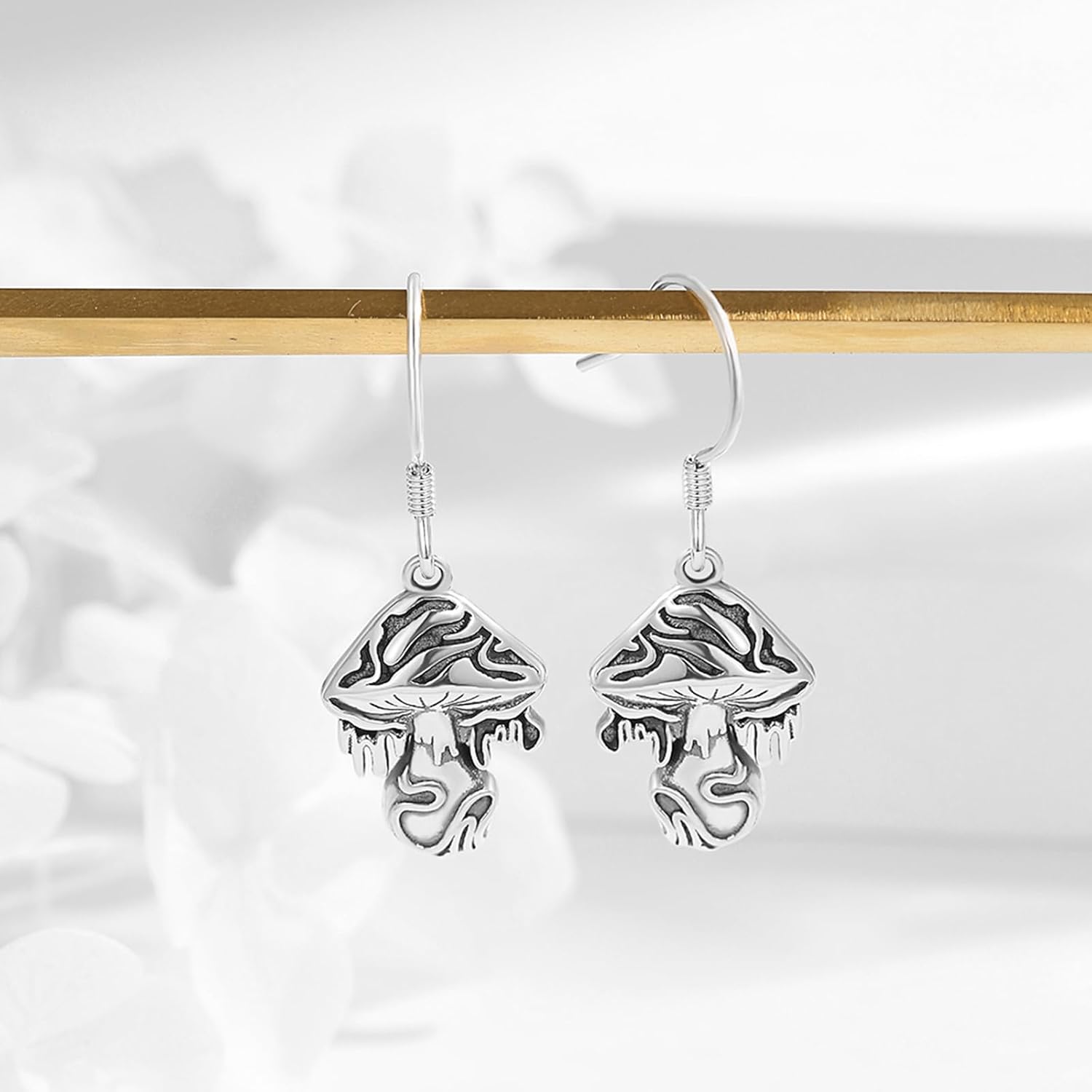 OHAYOO Gothic Earrings 925 Sterling Silver Halloween Skull Dangle Earrings Horror Gothic Jewelry with Skeleton, Cat, Mask, Moon, Dagger, Rose & Vintage Designs for Women Men Gifts - Image 3