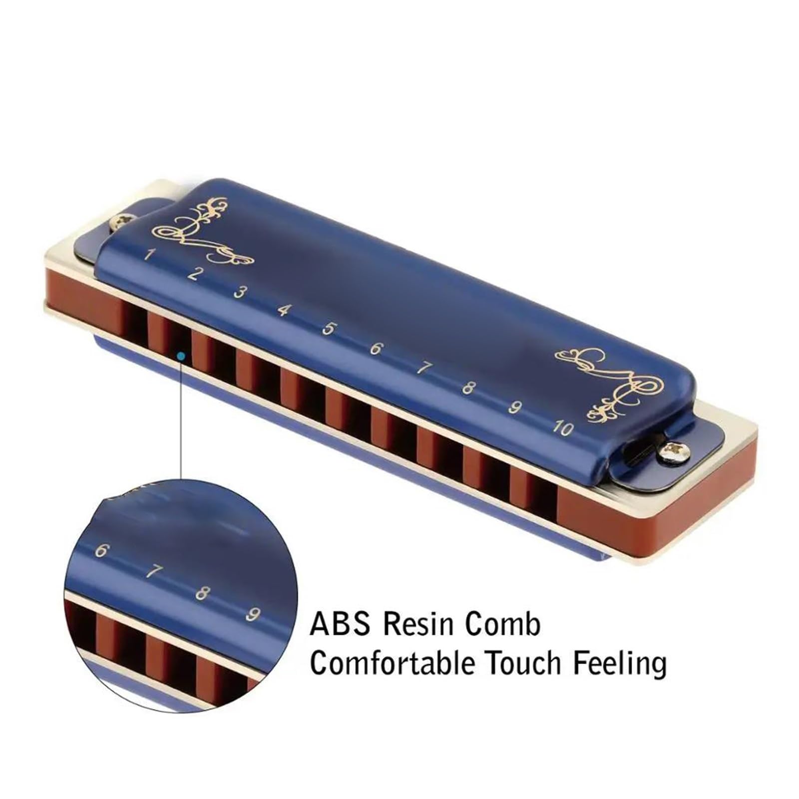 Armoniche a bocca Armonica A Bocca 10 Fori 20 Toni Diatonica Blues Armonica A Bocca Con Custodia Di Prima Qualità Per Giocatore Principiante Regalo(EB Tone)