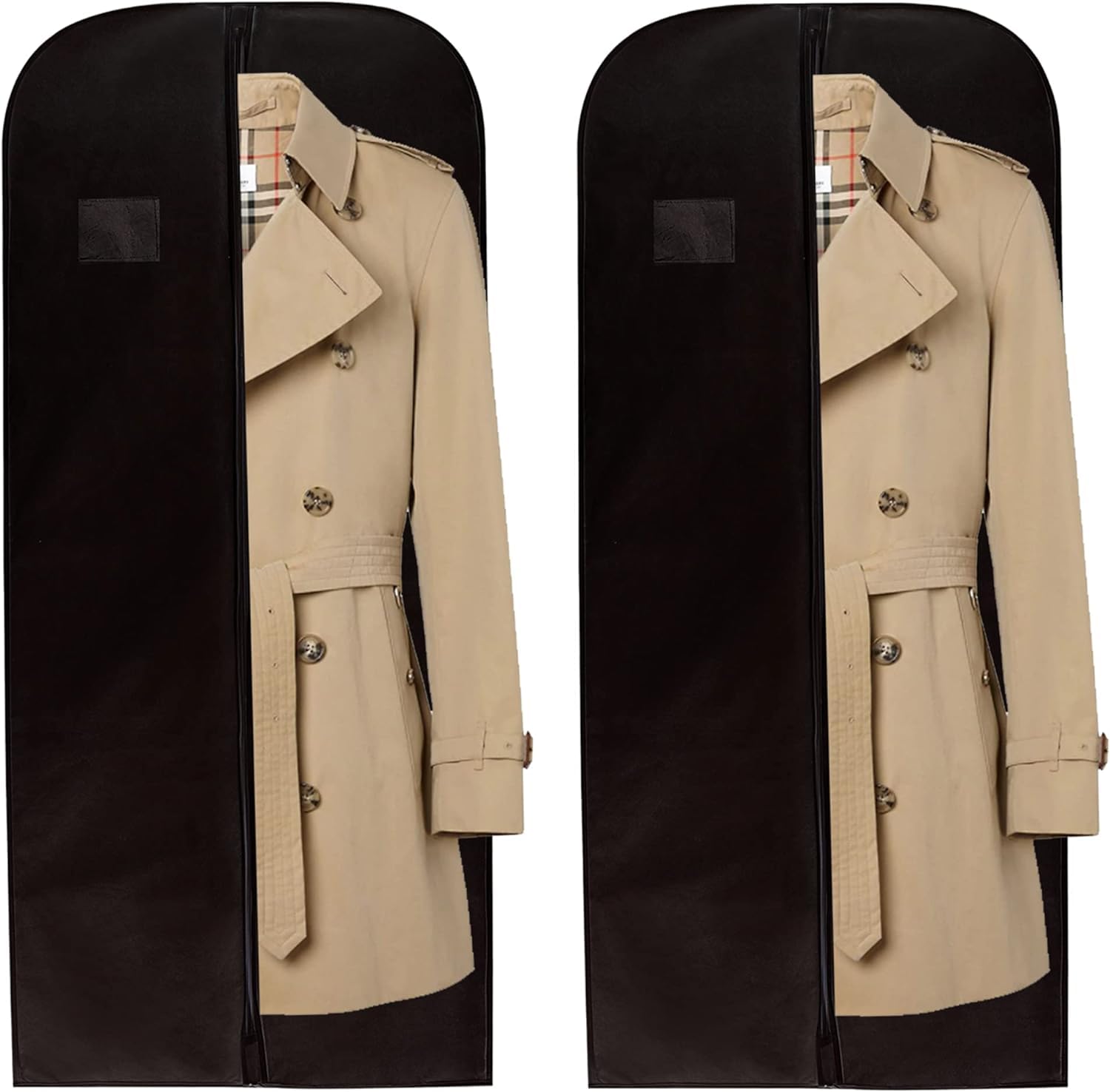 Wedcova Suit Covers for Men | Hanging Garment Bags | Travel Blazer & Jacket Bag | Clothes Storage Cover with Zipper | Suits Carrier Moth Proof Protector | 24" x 54"(60 x 137cm) | Pack of 2 | Black — image 1