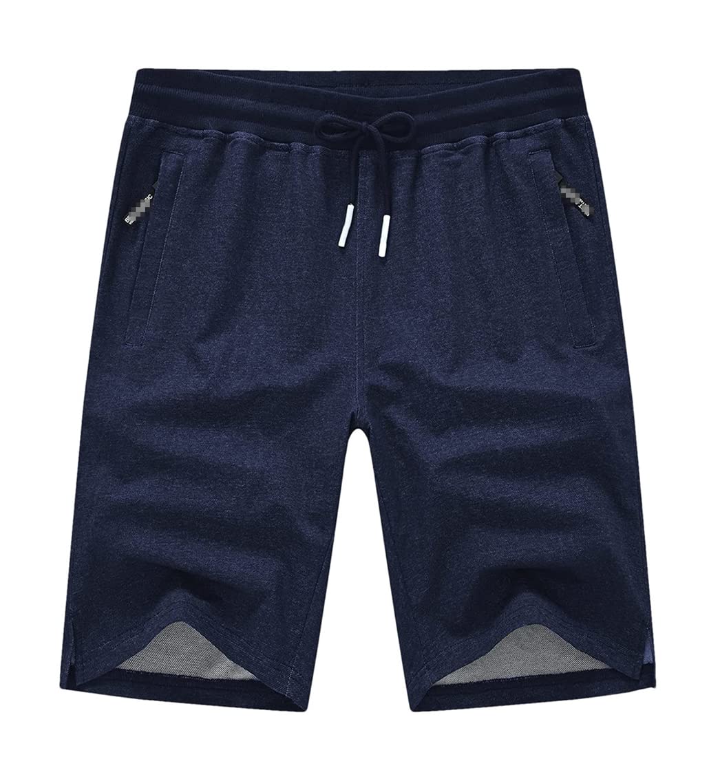 Keusyoi męskie spodenki ze sznurkiem bawełniane Slim Fit elastyczne spodenki sportowe męskie spodnie dresowe do biegania na co dzień odzież męska