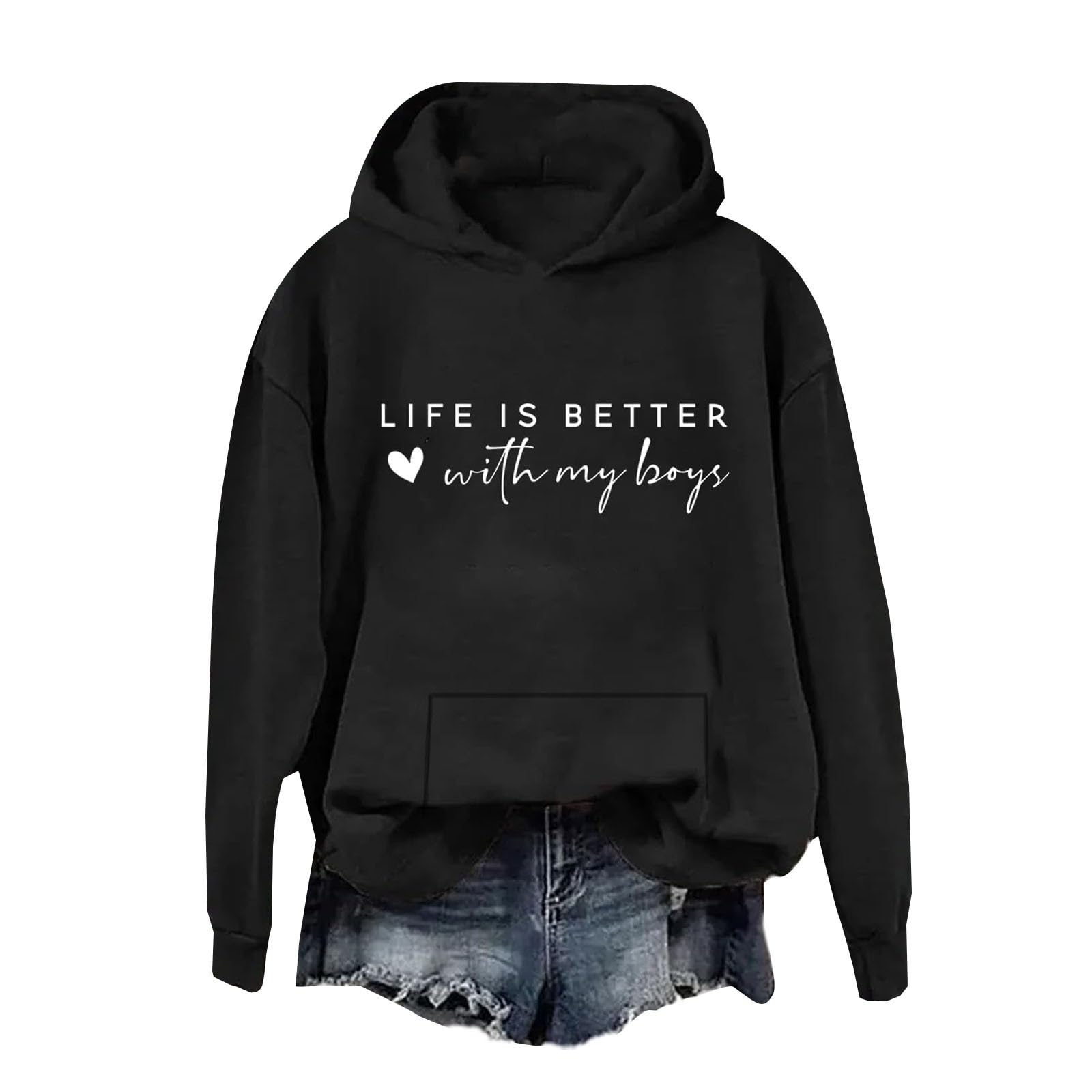 Womens Hoodies Life Is Good Sweatshirt Hoodie Qixiulife Is Better