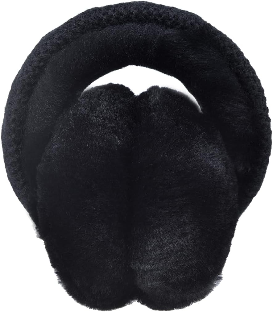 Harssidanzar Women's Winter Sheepskin Earmuffs - Foldable Outdoor Earwarmer HL303US - Image 6