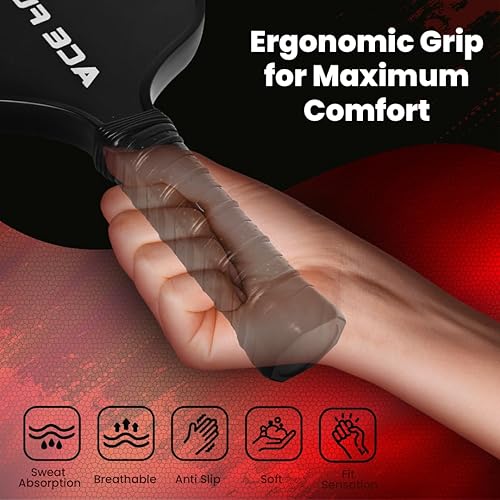 Miniatura 3 de Juego de 2 palas de pickleball con superficie de fibra de vidrio de primera calidad, 2 raquetas de pickleball, 4 bolas de pickleball, 1 bolsa de