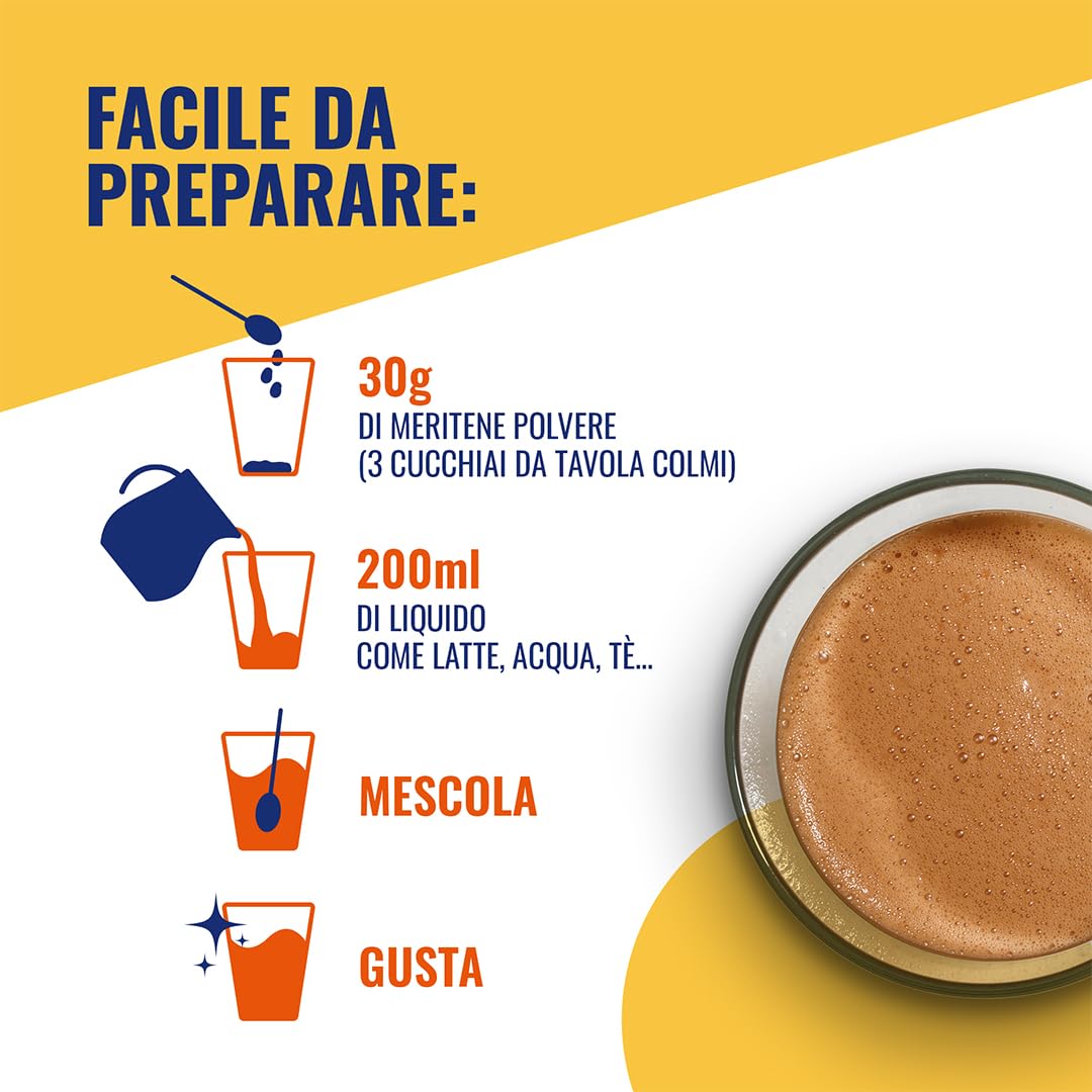 Meritene Forza & Vitalità Bundle - Cioccolato, Vaniglia, Caffè, 270g | 3 barattoli, alimento in polvere con vitamine, minerali e proteine