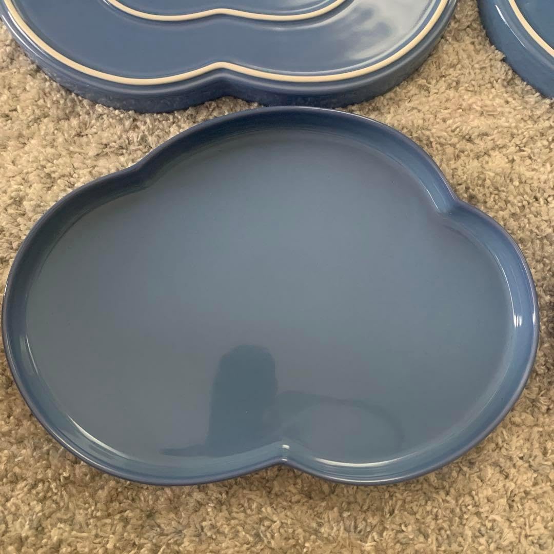 白山陶器 フリープレート 雲形 ディナープレート 青 5枚セット 白山