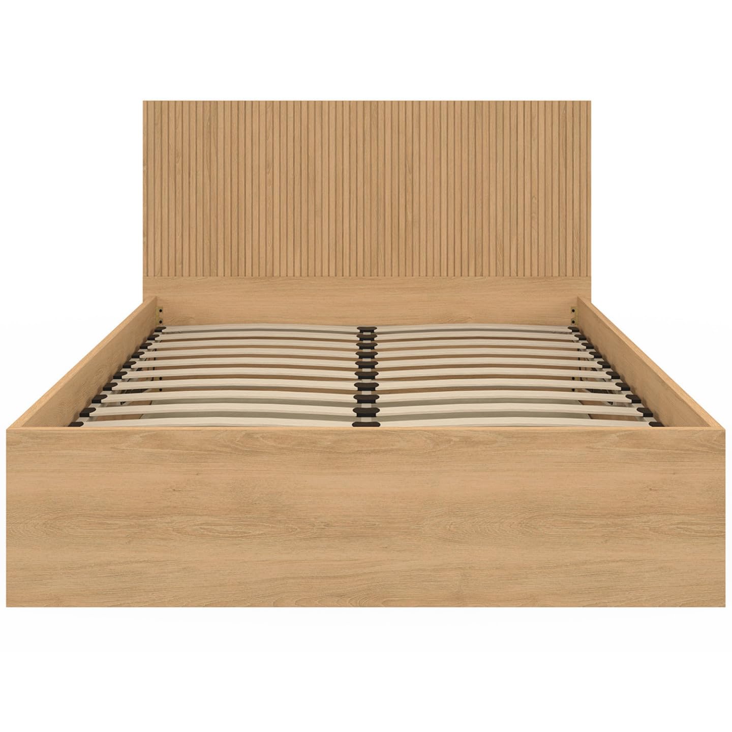 IDMarket - Lit Coffre Double Seaside 140 x 190 cm Effet Lattes et Bois