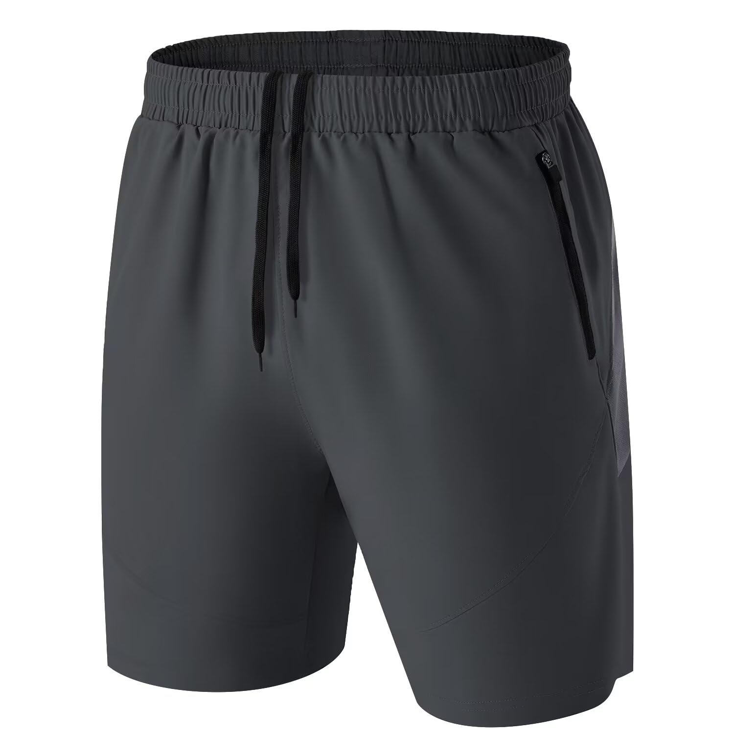 HMIYA Herren-Sport-Shorts, schnelltrocknend, mit Reißverschlusstaschen für Workout, Laufen, Training