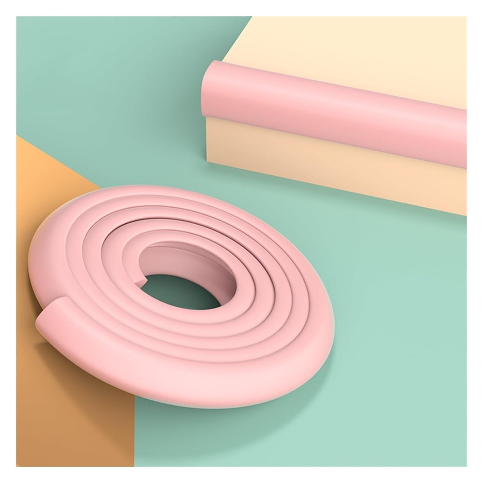 Strisce di sicurezza in schiuma, paraspigoli per tavolo per bambini, autoadesivo, anti-collisione, cuscino paraurti per sedia, TV, panca, mobili, letto, armadi, scale (colore: rosa, dimensioni: 5 m)