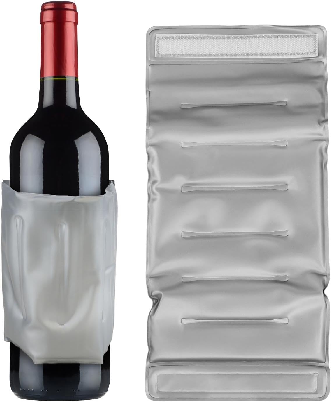 GEEZY Flexible Ice Pack Cooler Pack for Travel Picnic Camping Wine Bottle Jacket Reusable Silver