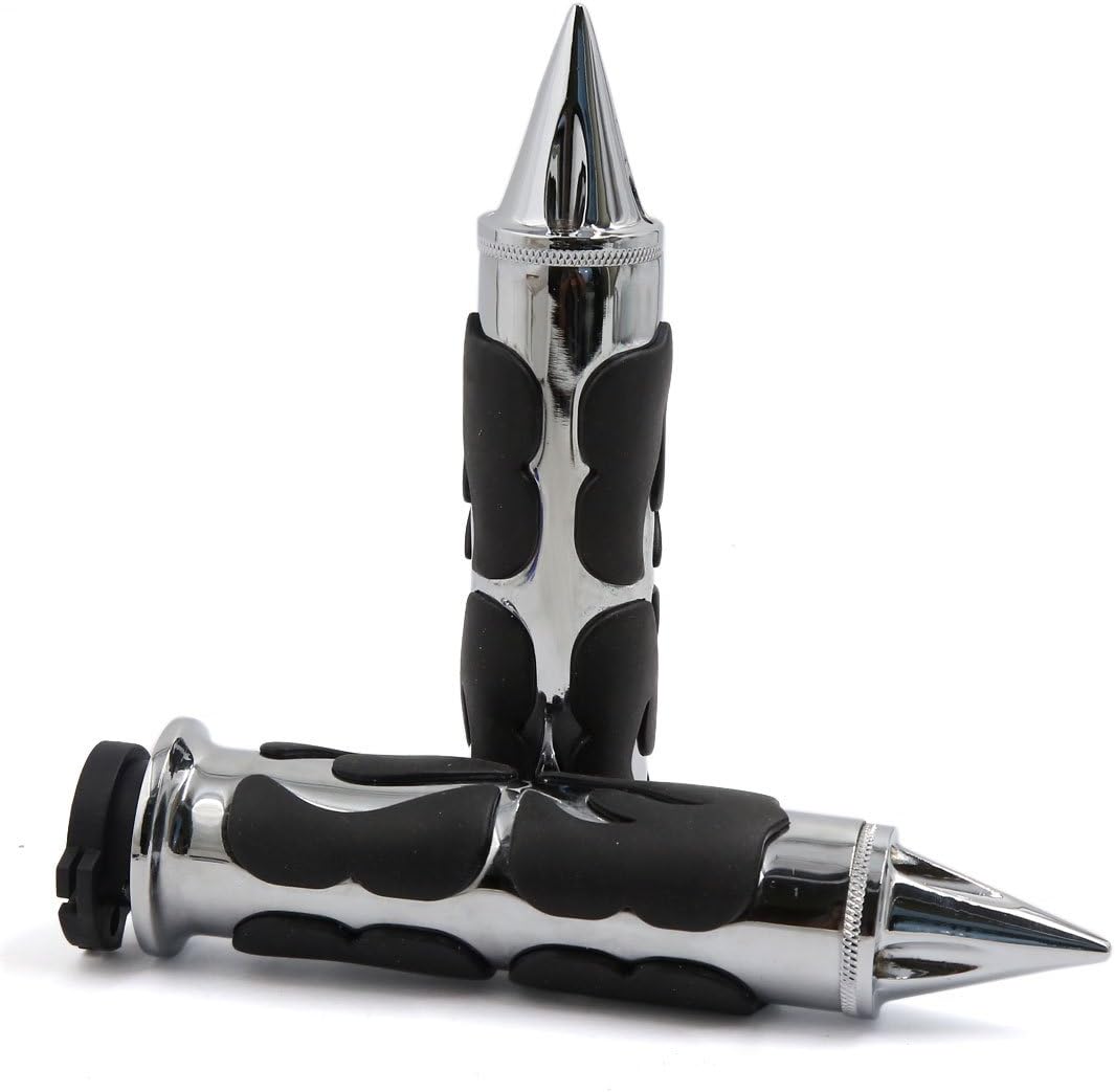 2 Pcs Spike Head Design Motorcycle 26mm Fit Hole Rubber Handlebar Hand Grip