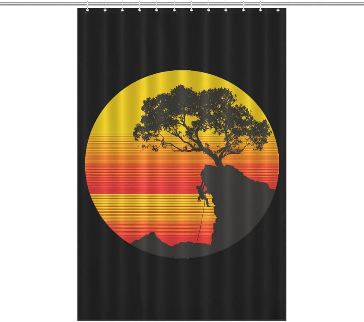 Vintage Rockclimbing Shower Curtain 46.85x70.87Inch（119x180cm） Polyester Bath Curtain Shower Curtains Printed Decorative
