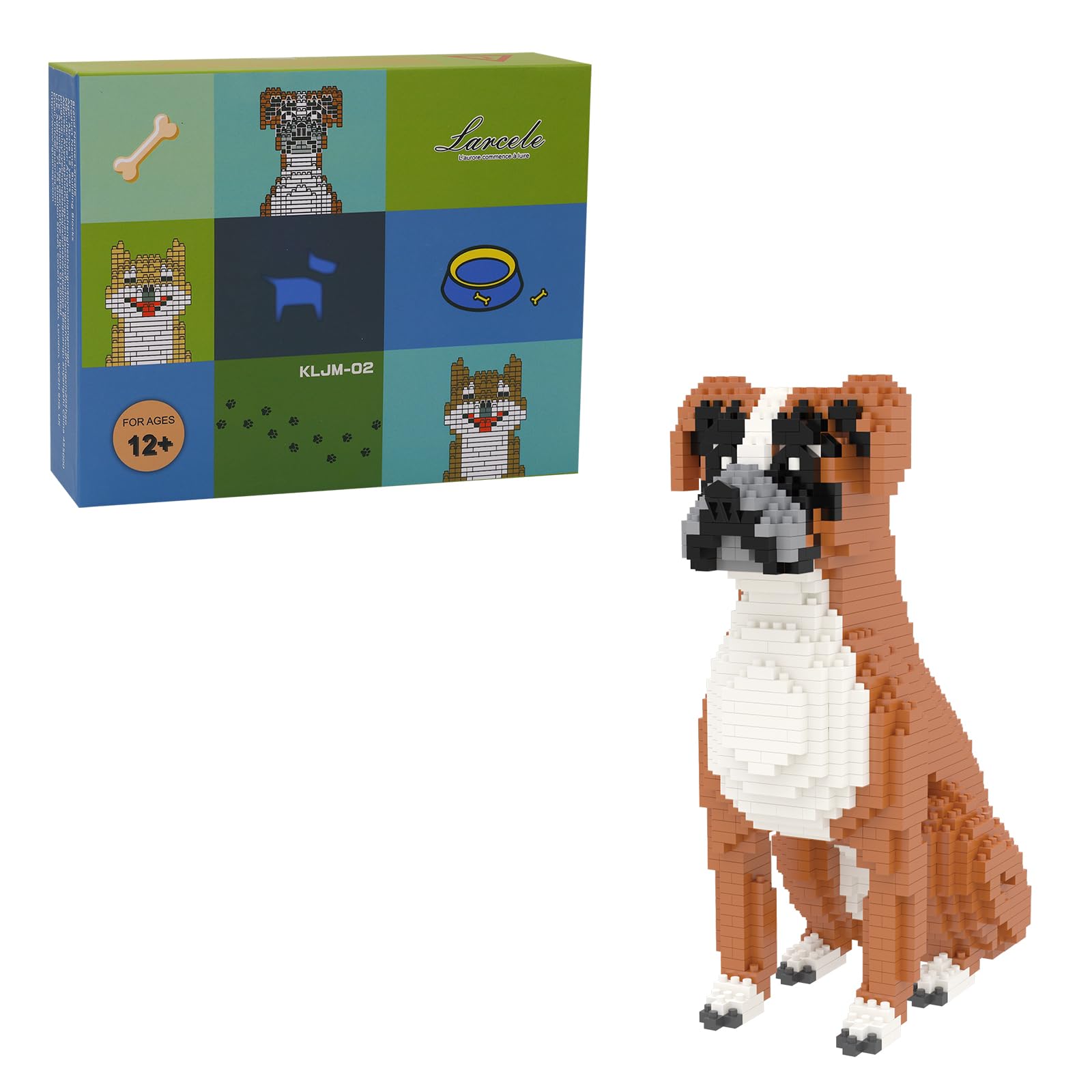 Larcele 1061 Pezzi Cane Micro Costruzioni Bozzello Animale Mini Mattoni Giocattolo KLJM-02 (Boxer)