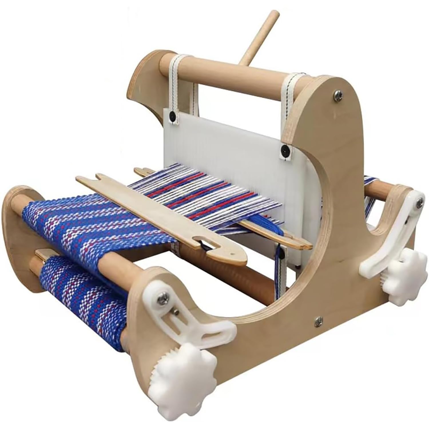 Kit de Telar de Madera de Escritorio, Juego Tejido a Mano de Bricolaje, Telar con Marco de Tejido con Hilos Mixtos, Ancho de Tejido 20 cm, para Principiantes, Artistas artesanales