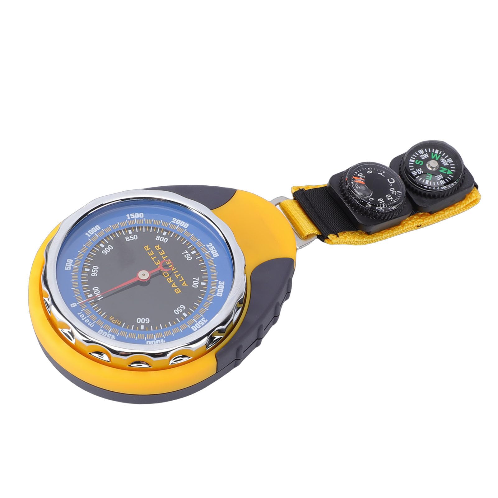 Jiawu Altimètre Portable Multifonctionnel, Baromètre, Boussole, Compteur de Température pour la Randonnée, Matériau ABS, Instrument Extérieur 4 en 1, Compteur de Température D'altitude pour
