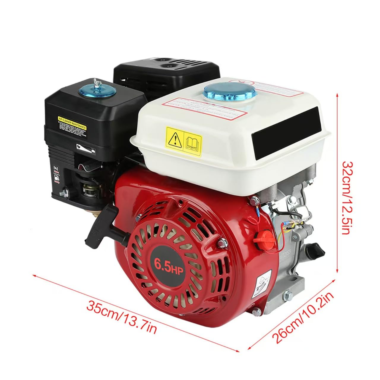 6,5 PS Benzinmotor, 4-Takt OHV Motor mit Pull Start, 168F Ersatzmotor mit Easy Start Vergaser und niedrigem Ölverbrauch