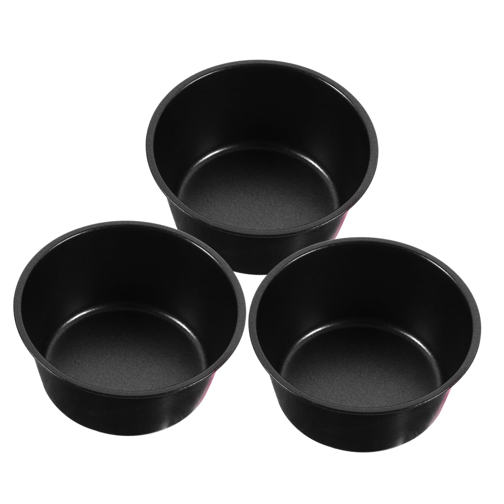 Ciieeo 5 Juegos Molde De Pudín Molde De Pastel Pequeño Taza Para Hornear Moldes Para Pasteles Molde Para Pasteles Moldes Para Pastel De Queso Mini Budines Acero Carbono Black 3 Piezas * 5