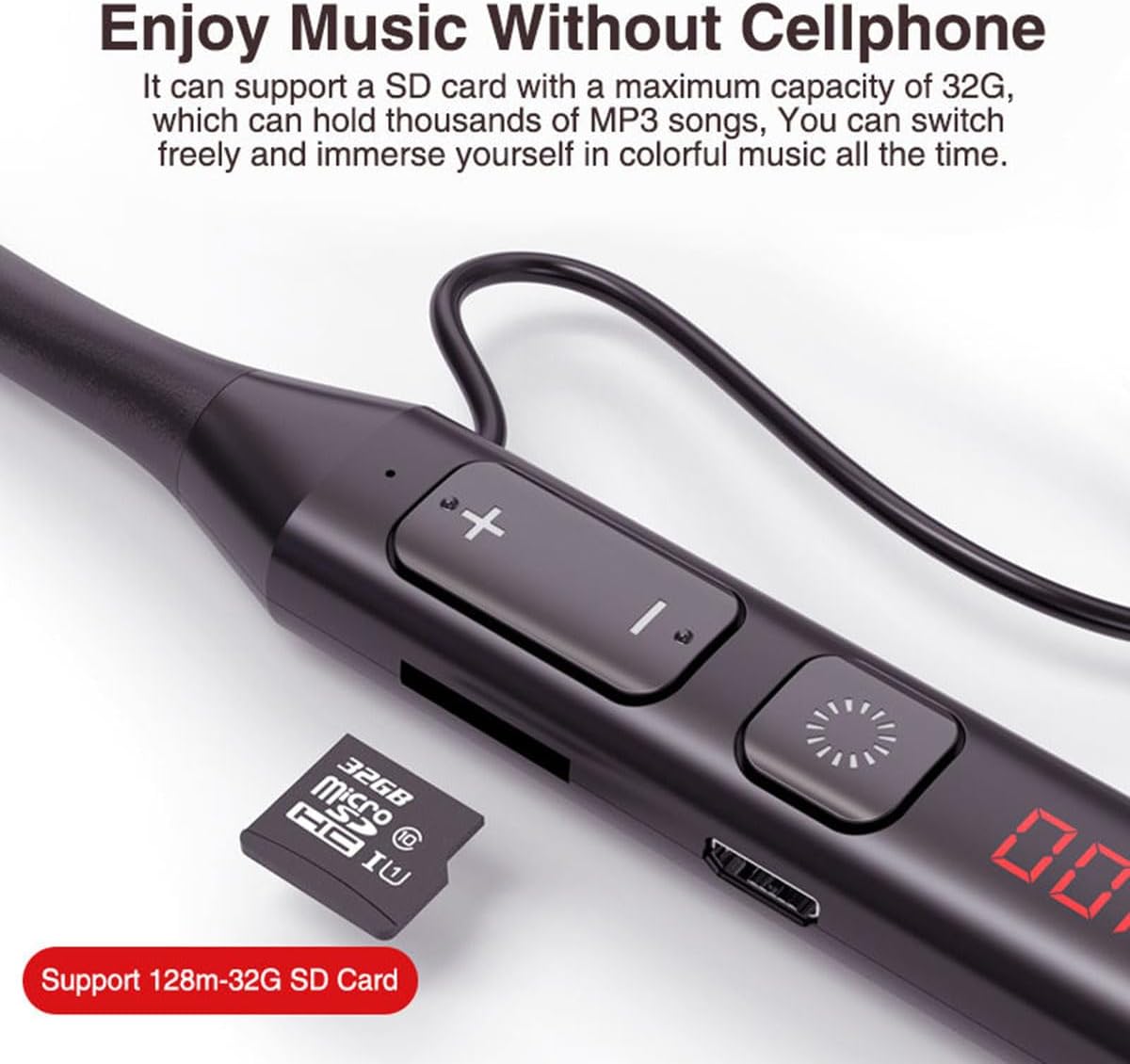 IKXO Bluetooth Headphones Wireless Earbuds,w/Mic in-Ear Magnetic Neckband Earphone,HiFi Stereo Deep Bass Noise Cancellation Headsets,60 Hours Playtime for Sports Music Phone Call,Black