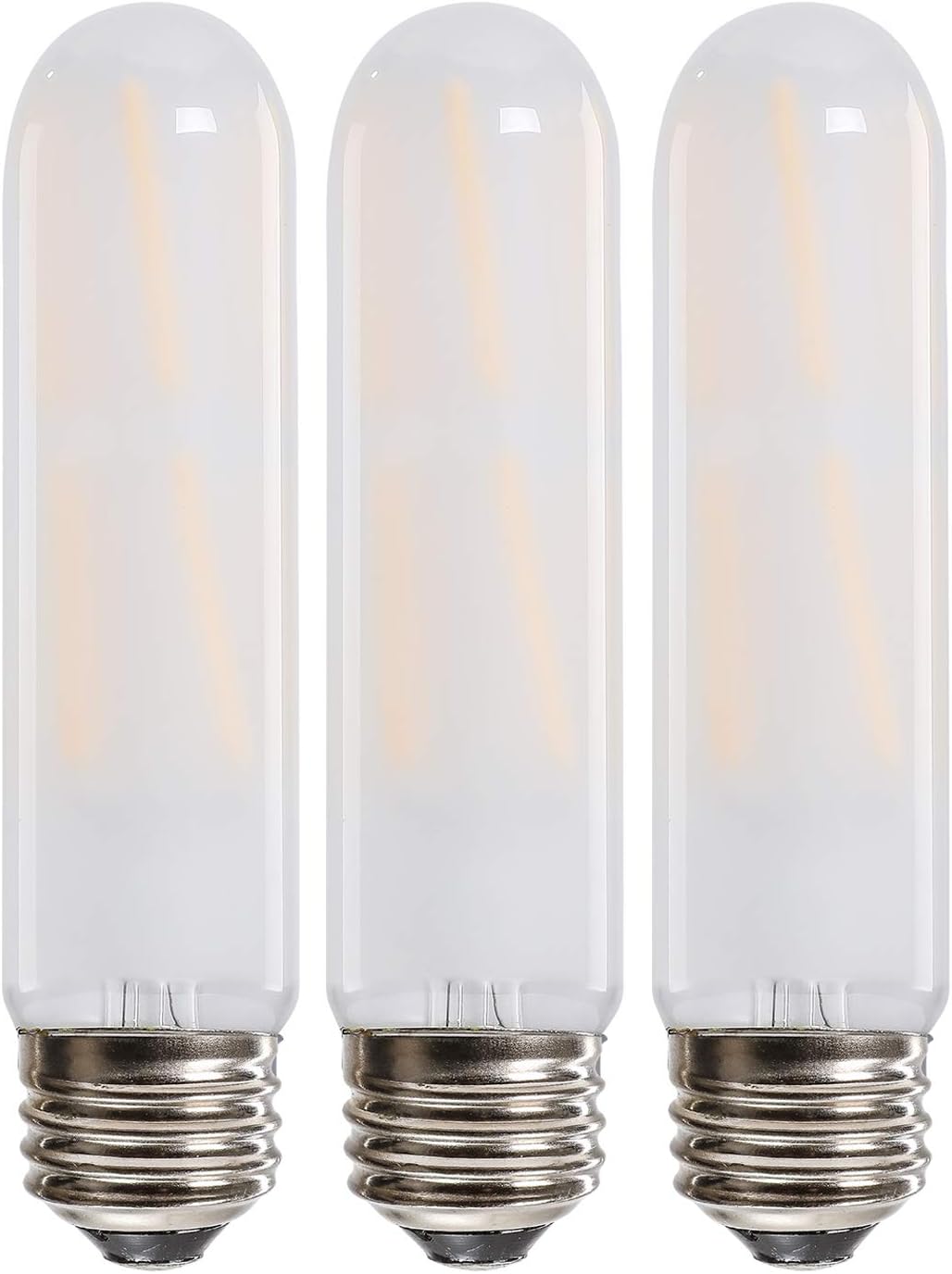 Leools T10 Led Bulb, 8W Dimmable Led Tubular Bulbs, 75 Watt Incandescent Bulb Equivalent, 2700K Soft Warm White, Frosted Glass, E26 Medium Base Lamp Bulb, for Cabinet Display Cabinet etc,3 Pack.