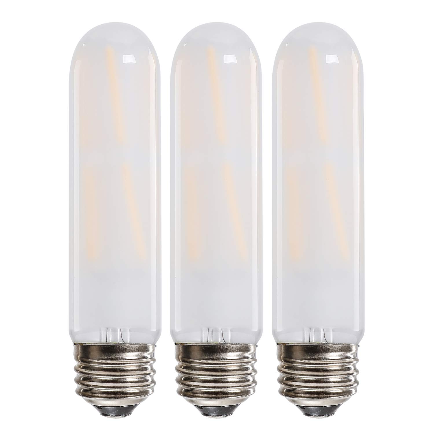 Leools T10 Led Bulb, 8W Dimmable Led Tubular Bulbs, 75 Watt Incandescent Bulb Equivalent, 2700K Soft Warm White, Frosted Glass, E26 Medium Base Lamp Bulb, for Cabinet Display Cabinet etc,3 Pack.