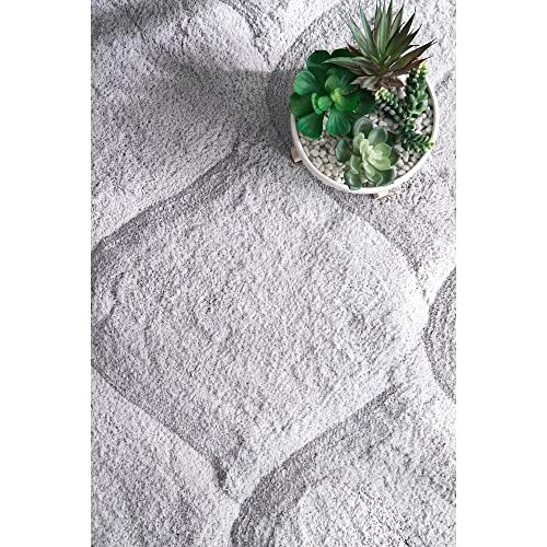 Image of Super Ultra Modern Soft Shaggy Handcrafted Anti-Skid Silk Touch Carpet, Size 6x9 Feet, Color Silver