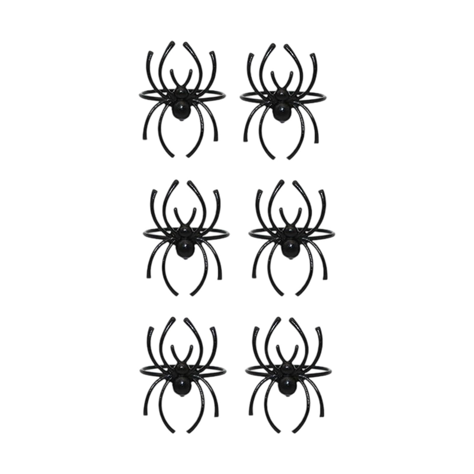 Tsophreniq Of 6 Festives Spiders Napkin Holders for Halloween Dinners Rustproof Alloy Construction Easy to Clean Halloween Party Accessories