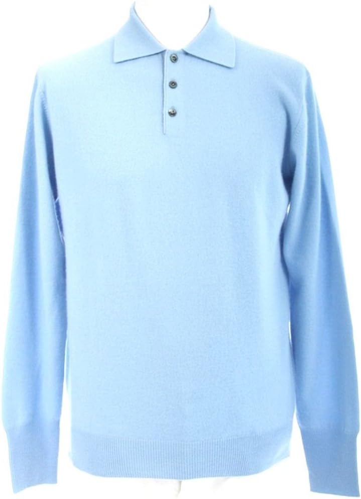 Shephe Men's Polo Cashmere Sweater with 3-Button