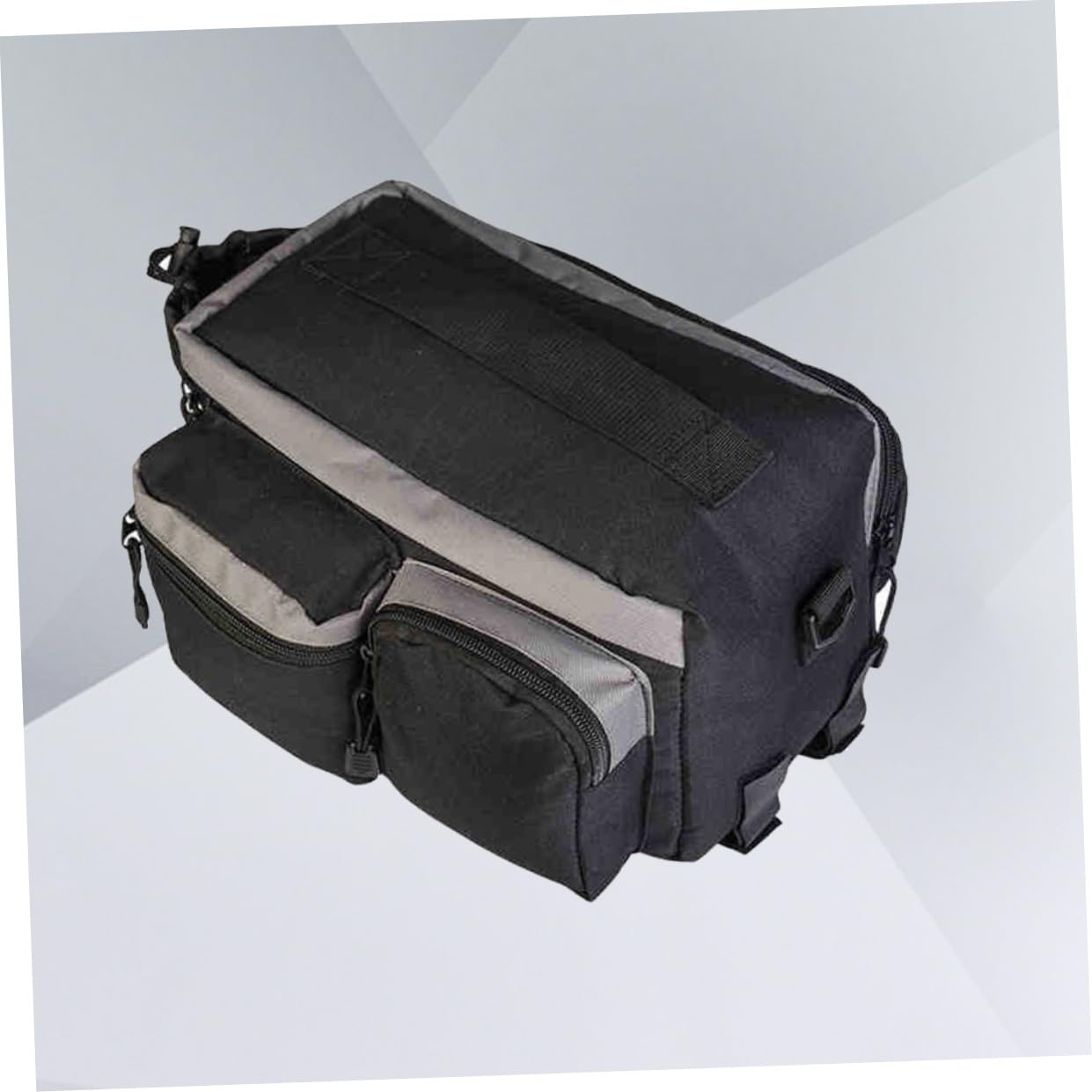 VICASKY Borsa Posteriore per Bici in Poliestere Nero, Grande Capienza | Scomparto Principale, 3 Tasche Laterali e Tasca Porta Borraccia, Tracolla Regolabile, Resistente alle Intemperie