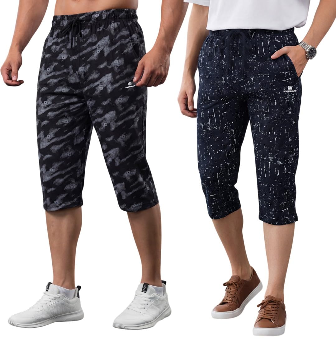 feel track Men's Regular Fit Three Fourth Capri (Pack of 2)-picture-33